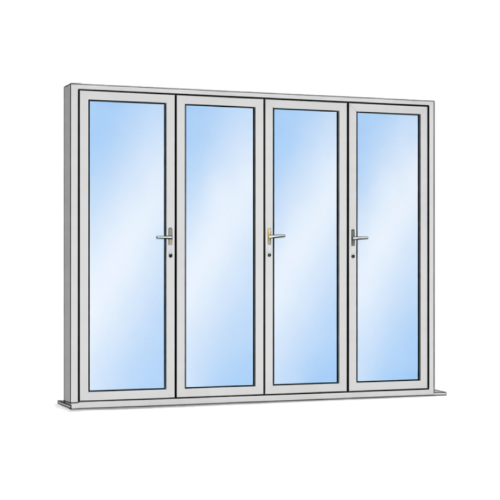 Aluminium bi-folds open