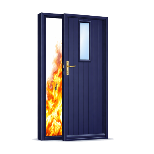 Fire doors open