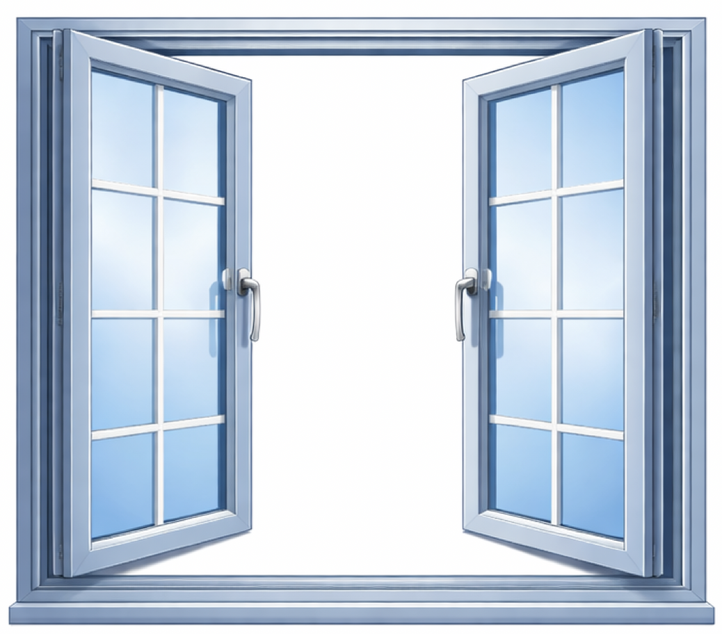 French windows open